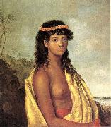 Robert Dampier 'Tetuppa, a Native Female of the Sandwich Islands' oil painting